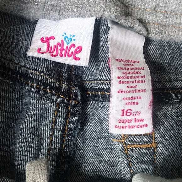 Justice Jean Shorts With Knit Waist - Picture 3 of 4